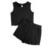 Girls' Summer 2 Piece Outfits Sleeveless Tank Tops and Wide Leg Shorts Sets