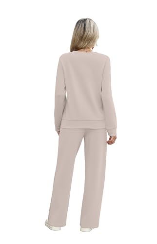 Women's 2 Piece Sets Sweatshirt Casual Travel Outfits Lounge Wide Leg Tracksuit Cozy Sweatsuits Fashion 2025