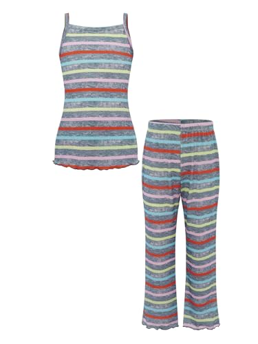 Kids Girls Tracksuits Piece Camisole Straped Shirts And Sweatpants Sets Workout Costume Summer Casual Outfit