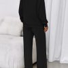 Womens Casual Two Piece Sets Fall 2025 Outfits Quarter Zip Sweatshirts Straight Leg Pants Sweatsuits Tracksuit