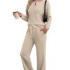 Lounge Sets for Women Two Piece Outfits Button Down Sweatsuit Sweatpant with Pockets Fall Fashion 2025