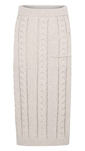 Women's Winter Chunky Cable Knit Long Skirt 2 Piece Outfit Sweater Sets