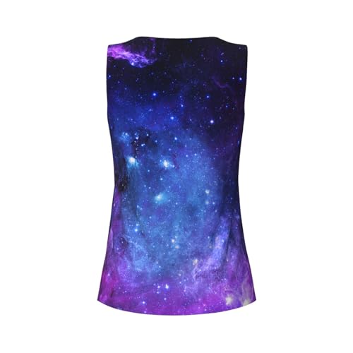 Blue Galaxy Print Women's Workout Tank Top Quick-Drying Activewear Summer Fitness Outdoor Adventures