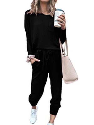 Lounge Sets for Women Two Piece Travel Outfits Sweatsuits 2 Piece Fashion 2024 Trendy Pajamas
