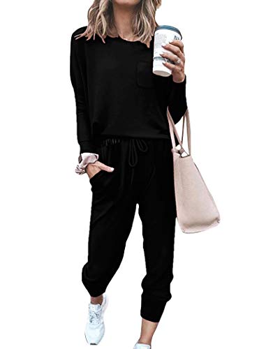 Lounge Sets for Women Two Piece Travel Outfits Sweatsuits 2 Piece Fashion 2024 Trendy Pajamas