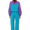 80s Track Suit for Women, 2 Piece Color Block Sweatsuits Neon Outfit Retro Sweatsuits for Themed Party
