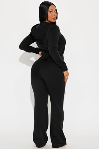 Women 2 Piece Outfits Sweatsuit Long Sleeve Zip-Up Hoodie Fall Winter Casual Jogger Sweatsuit Sets with Pocket