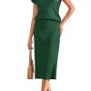 Women's Soft 2 Piece Sets Summer Polo Shirt and Midi Skirt Sweaters Outfits 2025