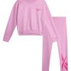 Girls Pants Set - 2 Piece Lightweight Long Sleeve Shirt and Girls Leggings Outfit - Breathable Athletic Outfits