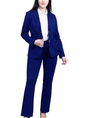 Women's 2 Buttons Business Blazer Pant Suit Set for Work