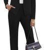 Pant Suits for Women Business Casual 2 Piece Outfits Dressy Open Front Blazer Jacket and Pants Set