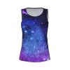 Blue Galaxy Print Women's Workout Tank Top Quick-Drying Activewear Summer Fitness Outdoor Adventures