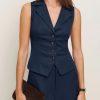 Womens Vest Sets Summer 2 Piece Outfits Button Crop Blazer Vest and Wide Leg Pant Suits