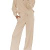 Two Piece Sets for Women Lounge Sets Casual V Neck Sweatshirt and Wide Leg Sweatpants Matching Sets Women Clothing