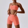 Women's Workout Sets 2 Piece Yoga Outfit High Waisted Biker Shorts Leggings Sports Bra Gym Fitness Clothes Tracksuit