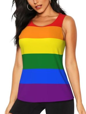 Rainbow Print Women's Workout Tank Top Quick-Drying Activewear Summer Fitness Outdoor Adventures