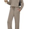 Lounge Sets for Women 2025 V Neck 2 Piece Outfits Airport Wide Leg Pants Matching Set Sweatsuits