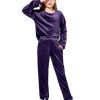 Girls 2 Piece Outfit Sweatsuits Set Kids Velour Sweatshirts & Sweatpants Tracksuits Set for Girls