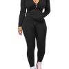 Women 2 Piece Outfits Casual Workout Sets Bodycon Tracksuit Zip Up Long Sleeve Hoodle Jacket Jogger Pants Set