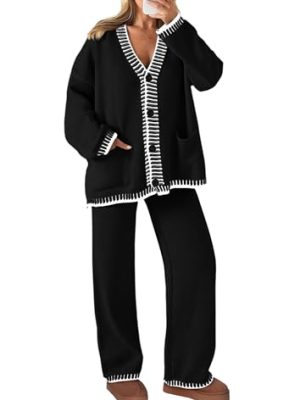 Lounge Sets for Women Fall 2025 Loungewear 2 Piece Outfits Cardigan Sweaters Track Suit Matching Winter Clothing