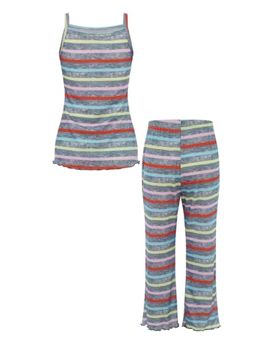 Kids Girls Tracksuits Piece Camisole Straped Shirts And Sweatpants Sets Workout Costume Summer Casual Outfit