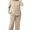 Lounge Sets for Women Two Piece Outfits Button Down Sweatsuit Sweatpant with Pockets Fall Fashion 2025