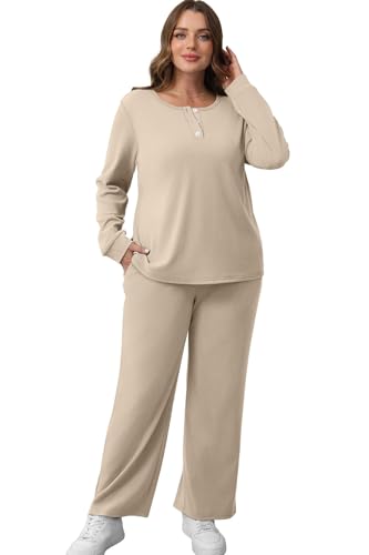 Lounge Sets for Women Two Piece Outfits Button Down Sweatsuit Sweatpant with Pockets Fall Fashion 2025