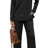 Women's 2 Piece Lounge Sets Sweatshirt Casual Travel Outfits Fashion Wide Leg Tracksuit Cozy Sweatsuits