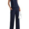 Women's 2 Piece Lounge Set 2025 Summer Casual Loose Tank Top Wide Leg Pants Matching Travel Outfits Tracksuit