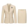 Women's 2 Piece Suit Skirt Set Business Office Work Blazer Jackets and Pencil Skirt with Slit