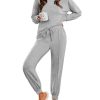 Lounge Sets for Women 2 Piece Jogger Pajama Long Sleeve Pants Loungewear Sweatsuits Casual Matching Outfits