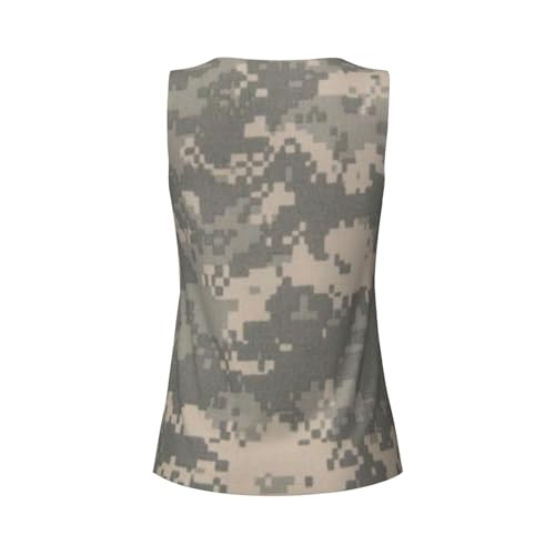 Army Digital Camouflage Print Women's Workout Tank Top Quick-Drying Activewear Summer Fitness Outdoor Adventures