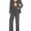 Women's 2 Piece Pant Suit Business Casual Outfits Striped Notched Collar Blazer Wide Leg Pants Sets