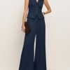 Womens Vest Sets Summer 2 Piece Outfits Button Crop Blazer Vest and Wide Leg Pant Suits