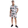 Family Matching Outfits Short Sleeve Button Down Hawaiian Shirt and Short Sets for Men Women Kids with Pockets