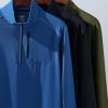 3-Pack Men’s Quarter-Zip Pullover Lightweight Long Sleeve Athletic Jackets Performance Workout Running Shirts
