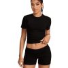 Women Workout 2 Piece sets Short Sleeve Tops Slim Foldover Shorts Matching Gym Outfits Tracksuit