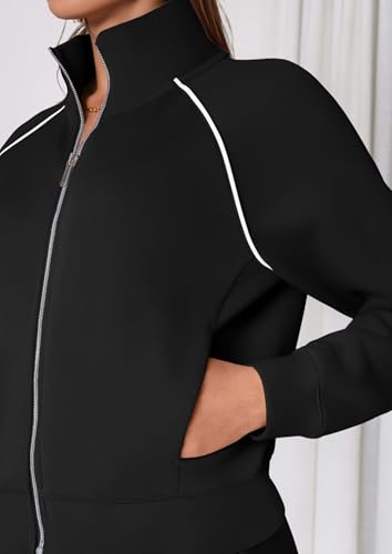 Womens 2 Piece Outfits Sweatsuits 2025 Fall Full Zip Sweatshirts Workout Pants Matching Lounge Sets Tracksuits