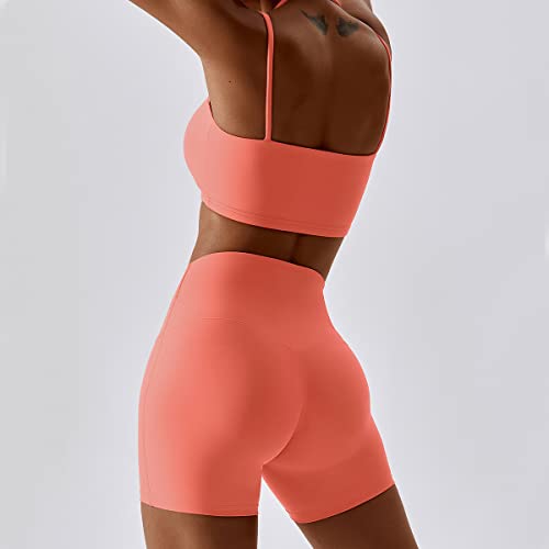 Women's Workout Sets 2 Piece Yoga Outfit High Waisted Biker Shorts Leggings Sports Bra Gym Fitness Clothes Tracksuit