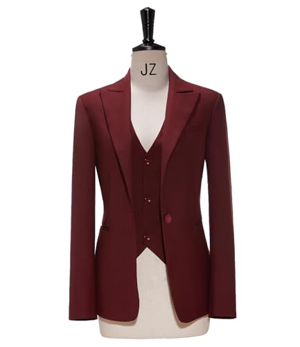 Business Women Suit Set 3 Pieces Notch Lapel Single Breasted Vest for Office Work Lady Suits (Blazer+Vest+Pants)