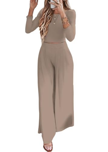 womenss Fall Fashion Lounge Sets Pajama Two Piece Cropped Pullover Jammies Outfits Casual Loungewear