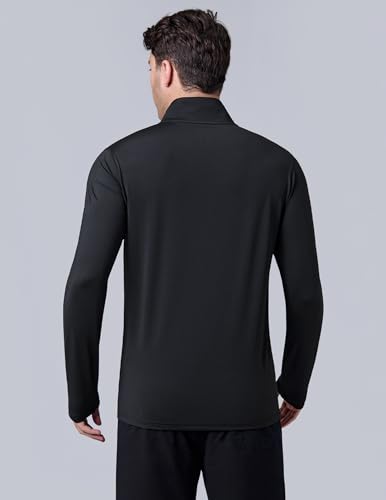 3-Pack Men’s Quarter-Zip Pullover Lightweight Long Sleeve Athletic Jackets Performance Workout Running Shirts