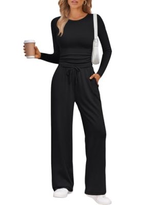 2 Piece Lounge Sets for Women Fall Outfits 2025 Two Piece Travel Sweatsuits Business Casual Fashion Clothes