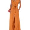 Women's Summer 2 Piece Outfits 2025 Cap Sleeve V Neck Belted Crop Tops Wide Leg Pant Sets Casual Tracksuit