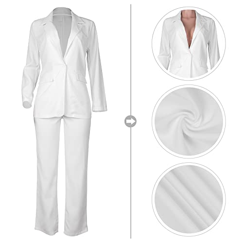 Women's Fashion Fall 2 Piece Pant Suit Dressy Long Sleeve Blazer and Slim Fit Pants Set Business Outfits