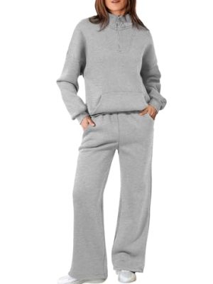 Womens 2 Piece Outfits Matching Sweat Sets Sweatsuit Tracksuit Zip up Sweatshirt and Sweatpants Lounge Sets