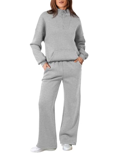 Womens 2 Piece Outfits Matching Sweat Sets Sweatsuit Tracksuit Zip up Sweatshirt and Sweatpants Lounge Sets