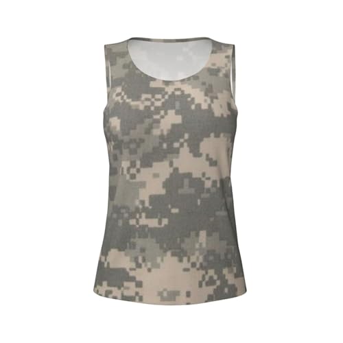 Army Digital Camouflage Print Women's Workout Tank Top Quick-Drying Activewear Summer Fitness Outdoor Adventures