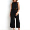 Two Piece Linen Sets for Women Pants Casual Dressy Outfit Sleeveless Crop Tank Wide Leg Pants Sets Matching Loungewear