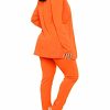 Women's Casual Pants Suit 2 Piece Business Outfits Solid Long Sleeve Blazer and Pencil Pant Sets